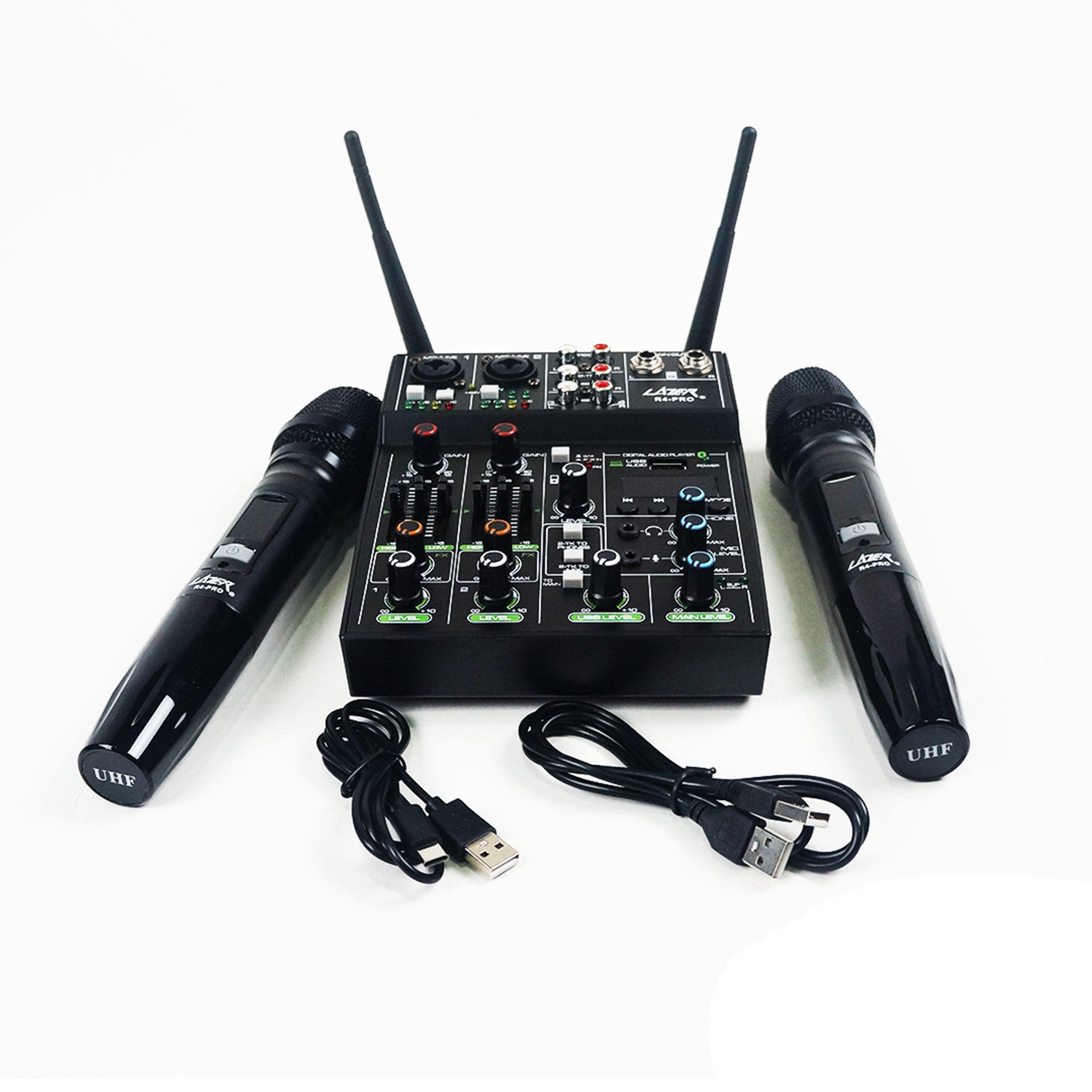 Lazer R4-PRO 5 Channel Mixing Console with Wireless Microphones